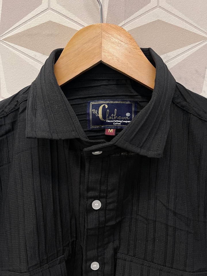 Clothexo Black Elite Textured Shirt