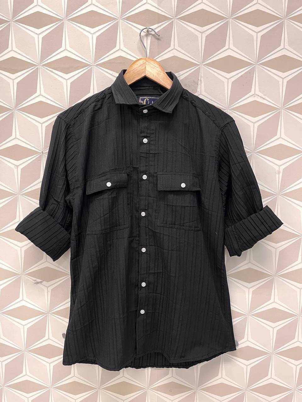 Clothexo Black Elite Textured Shirt