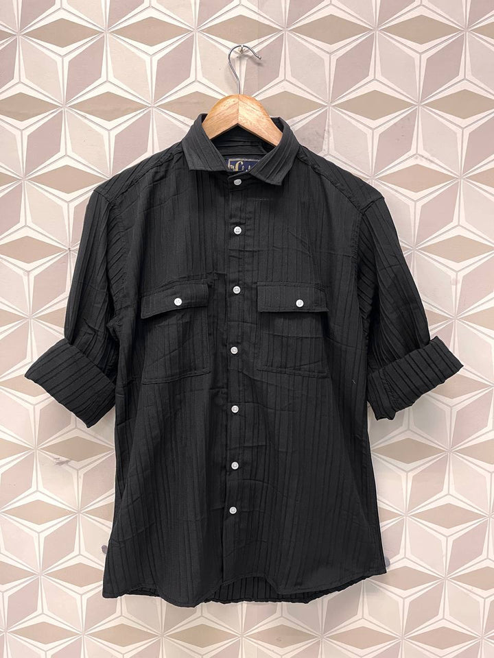Clothexo Black Elite Textured Shirt