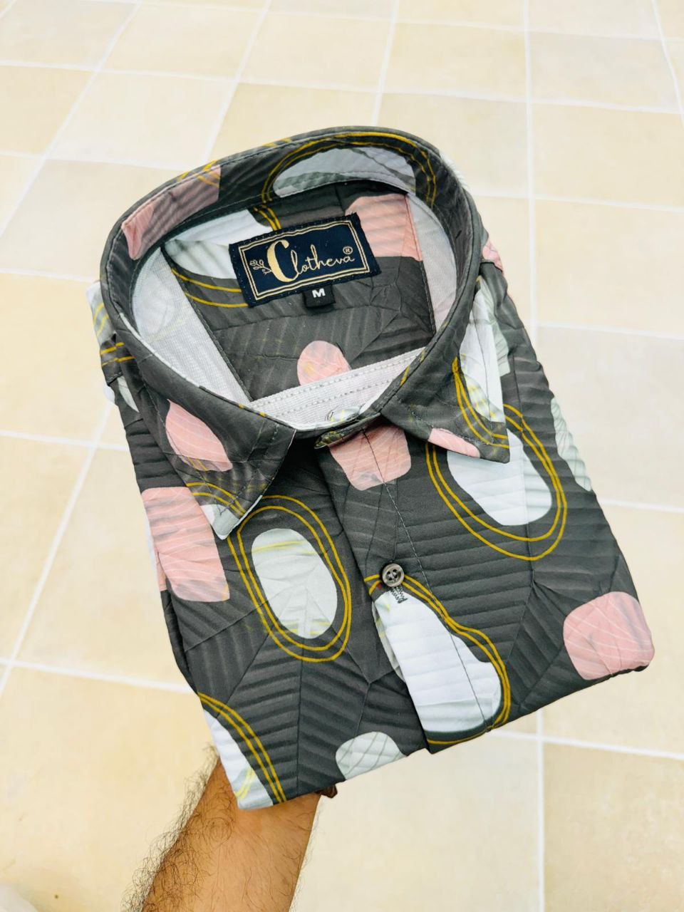 Clothexo Grey Orbit Pattern Shirt